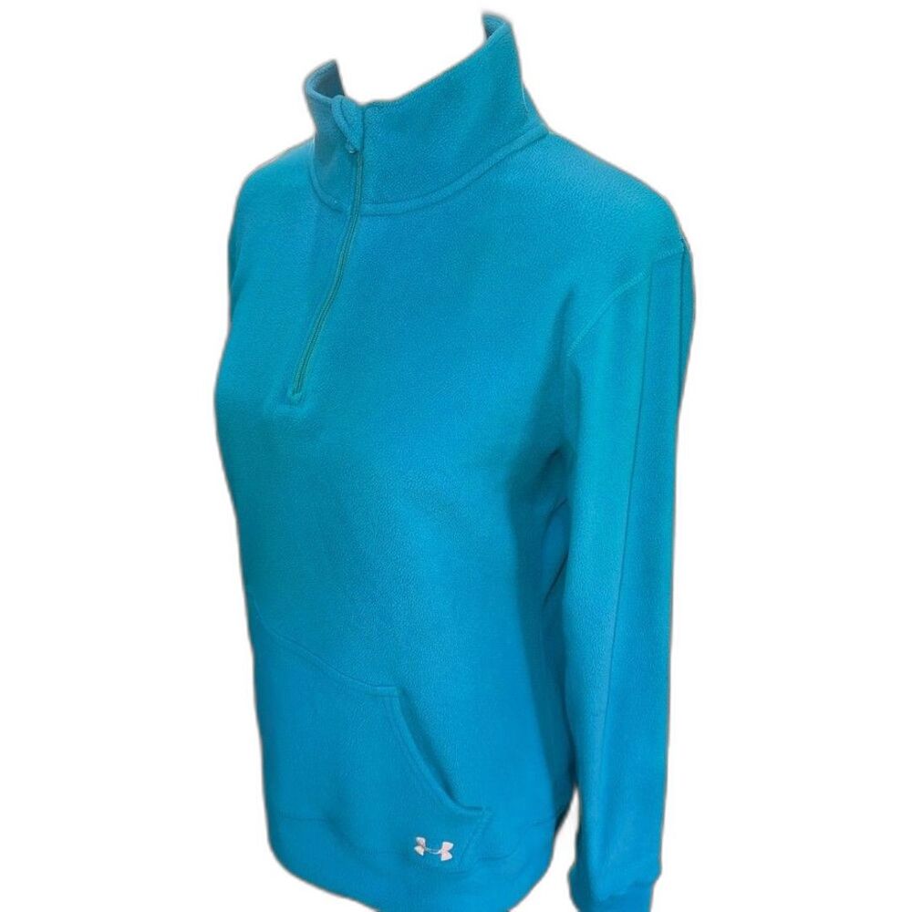 Under Armour Women’s Teal Blue 1/4 Zip Fleece Pullover Soft Warm Activewear M